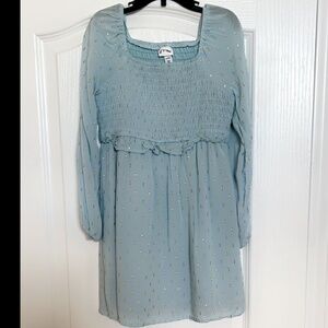 Girls art class Small blue and gold dress